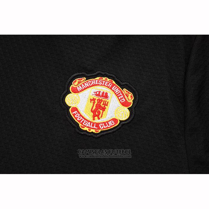 Fato de Treino Manchester United Manga Curta 2025-2026 Preto - Calcas Curta